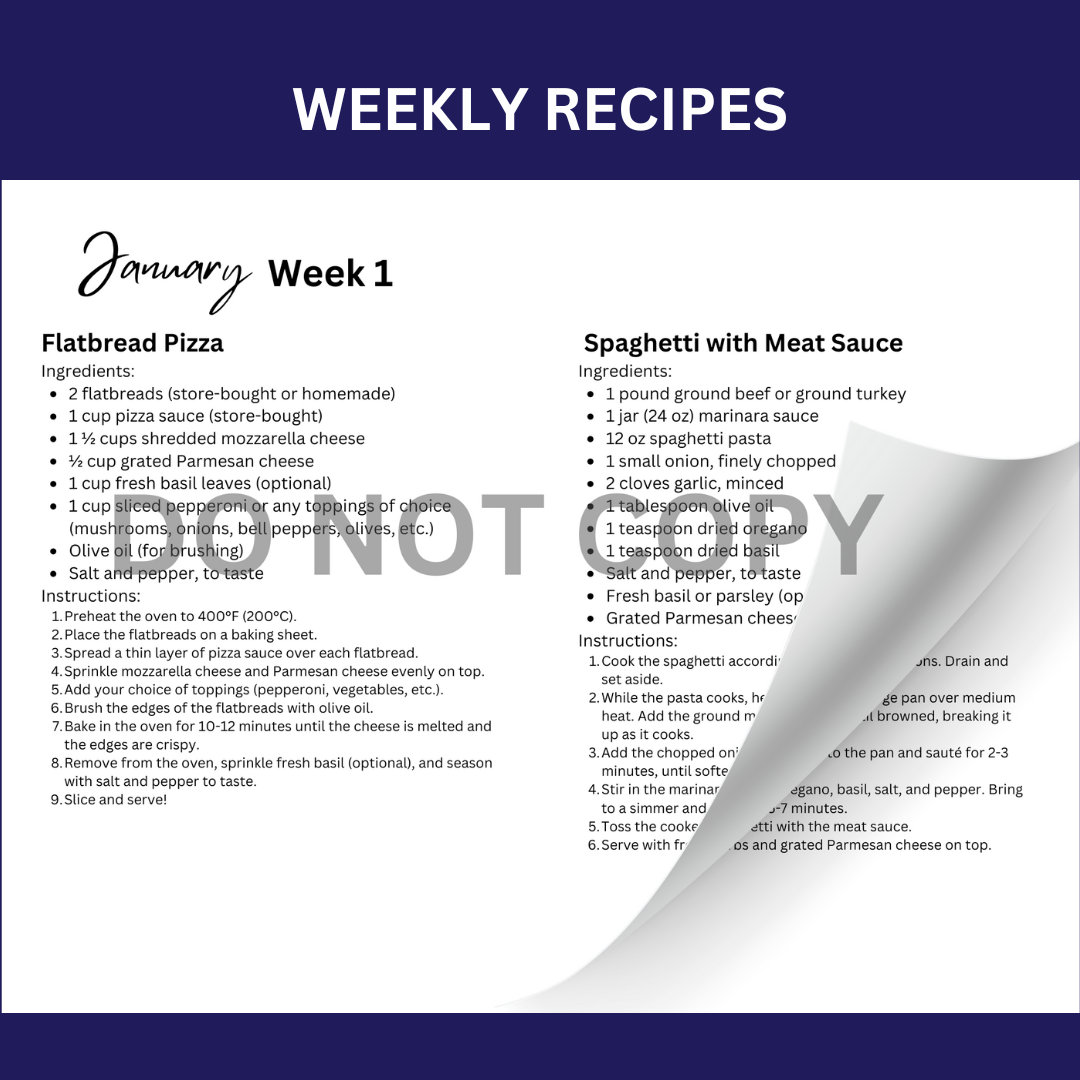 weekly recipes compassacres.com dinner ideas